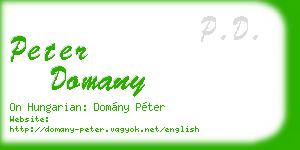 peter domany business card